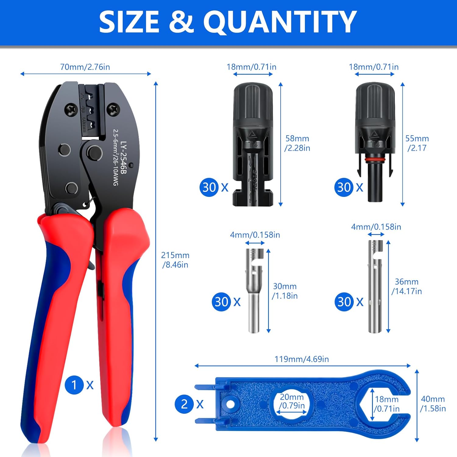 Renewable Energy Us - Kit de conector de Panel Solar,