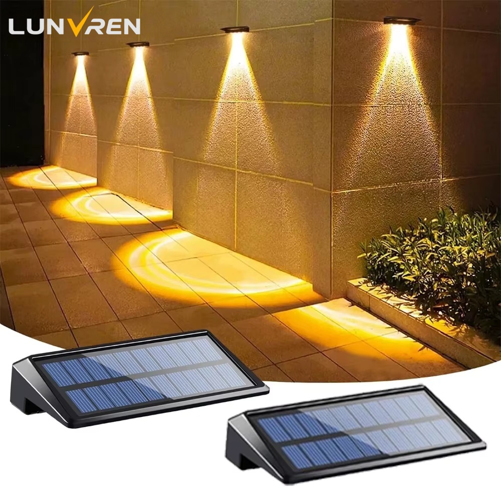 Waterproof Junction Box Solar - Paquete de 2 luces solares de
