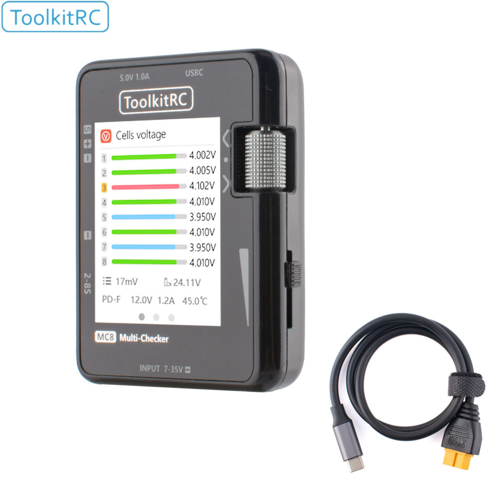 Pwm Charge Controller - ToolkitRC MC8 Mini Verificador de Celdas