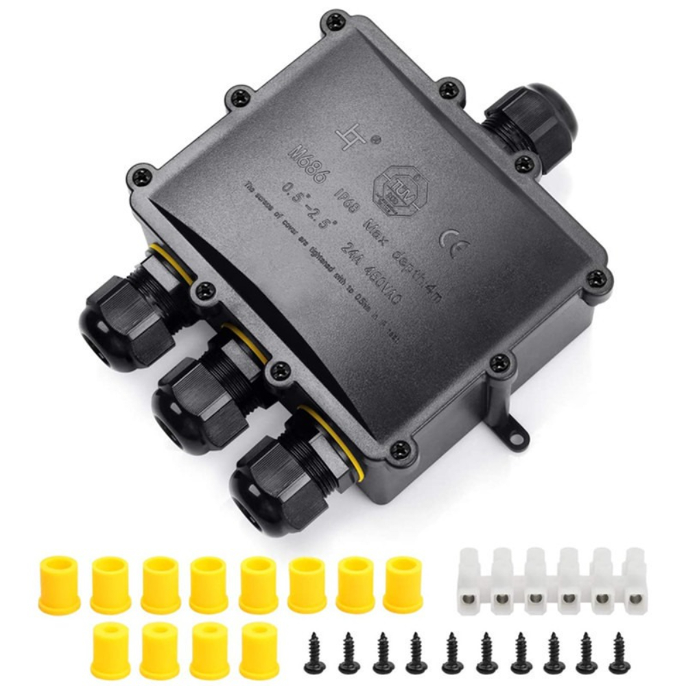 4 vías 1In3Out IP68 impermeabl - Waterproof Junction Box Solar reseña y precio